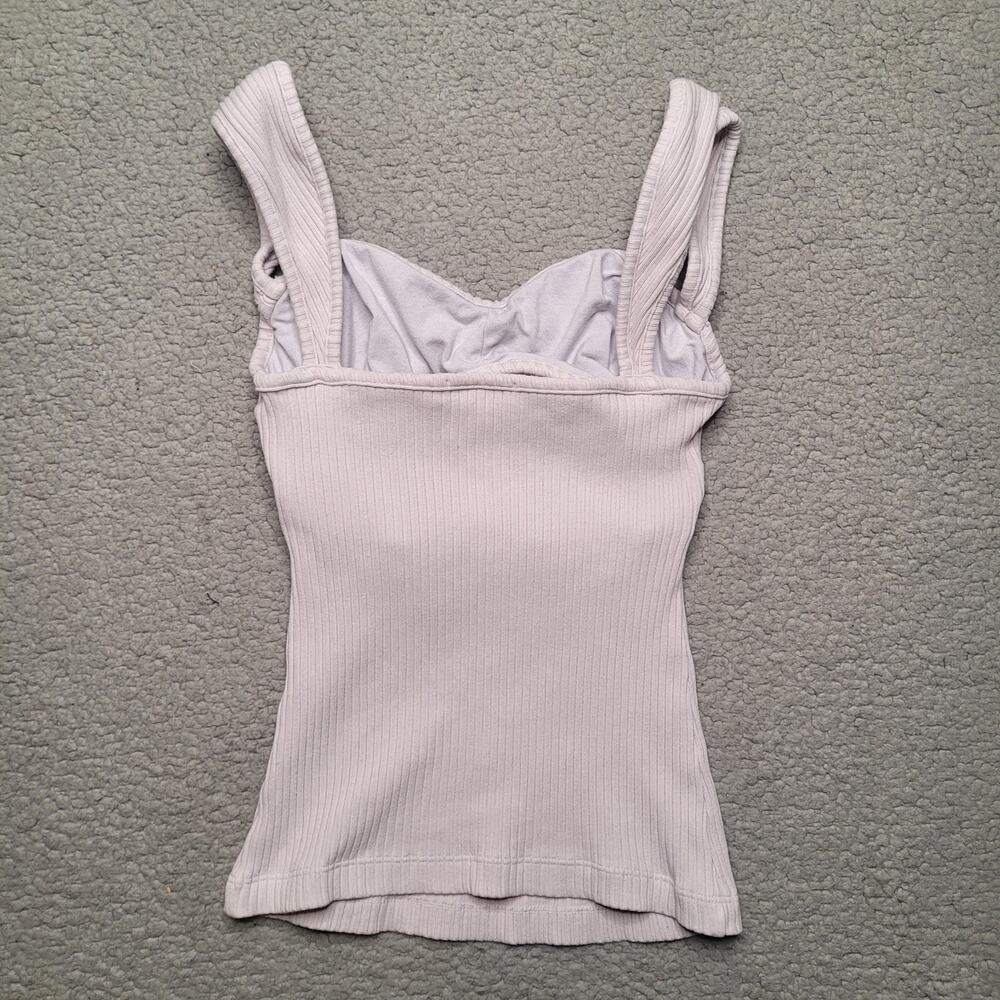 Agolde Tank Top Small Frosting Isla Cut Out Ruched Ribbed Bustier Pastel Y2K - Picture 3 of 6